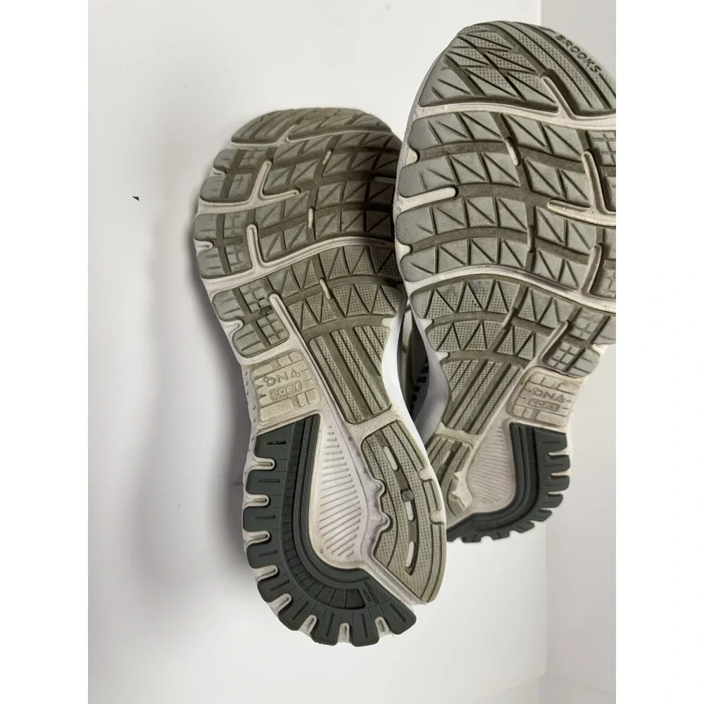 Brooks‎ Adrenaline GTS 20 White Silver Running Shoes Women's Size 7 Medium B